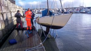 Merlin boat recovery Mylor Falmouth Cornwall