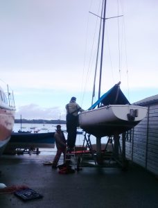 Merlin boat recovery Mylor Sailability soling