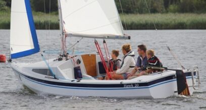 Keelboat Hawk 20 family sailing Mylor Sailing School Falmouth