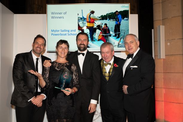 Tracey Boyne being crowned Winner of Winners at the 2019 Cornwall Tourism Awards